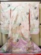 Photo3: G0805F Used Japanese Kimono Shiny Light Pink UCHIKAKE Wedding by Silk. Crane  (Grade A) (3)