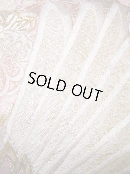 Photo15: G0805F Used Japanese Kimono Shiny Light Pink UCHIKAKE Wedding by Silk. Crane  (Grade A) (15)