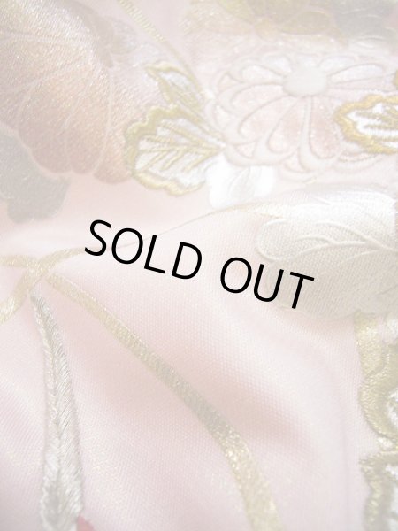 Photo20: G0805F Used Japanese Kimono Shiny Light Pink UCHIKAKE Wedding by Silk. Crane  (Grade A) (20)