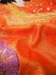 Photo15: G0805I Used Japanese Kimono  Shiny Vermilion UCHIKAKE Wedding by Silk. Crane  (Grade A) (15)