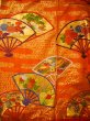 Photo7: Mint G0805L Used Japanese Kimono  Smoky Orange UCHIKAKE Wedding by Silk. Folding fan  (Grade A) (7)