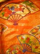 Photo8: Mint G0805L Used Japanese Kimono  Smoky Orange UCHIKAKE Wedding by Silk. Folding fan  (Grade A) (8)