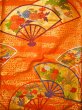 Photo9: Mint G0805L Used Japanese Kimono  Smoky Orange UCHIKAKE Wedding by Silk. Folding fan  (Grade A) (9)