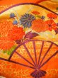 Photo12: Mint G0805L Used Japanese Kimono  Smoky Orange UCHIKAKE Wedding by Silk. Folding fan  (Grade A) (12)