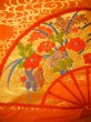 Photo15: Mint G0805L Used Japanese Kimono  Smoky Orange UCHIKAKE Wedding by Silk. Folding fan  (Grade A) (15)
