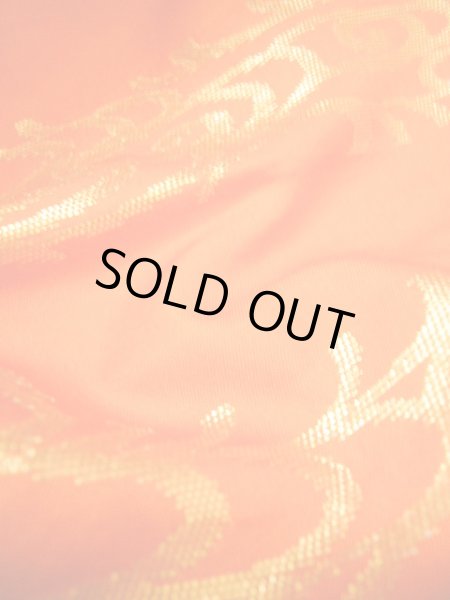 Photo17: Mint G0805L Used Japanese Kimono  Smoky Orange UCHIKAKE Wedding by Silk. Folding fan  (Grade A) (17)