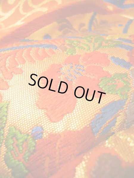 Photo18: Mint G0805L Used Japanese Kimono  Smoky Orange UCHIKAKE Wedding by Silk. Folding fan  (Grade A) (18)