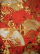 Photo7: Mint G0805O Used Japanese Kimono  Deep Red UCHIKAKE Wedding by Silk. Folding fan  (Grade A) (7)