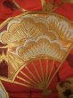 Photo15: Mint G0805O Used Japanese Kimono  Deep Red UCHIKAKE Wedding by Silk. Folding fan  (Grade A) (15)