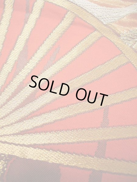 Photo20: Mint G0805O Used Japanese Kimono  Deep Red UCHIKAKE Wedding by Silk. Folding fan  (Grade A) (20)