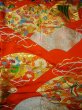 Photo6: G0805S Used Japanese Kimono   Vermilion UCHIKAKE Wedding by Silk. Folding fan  (Grade A) (6)