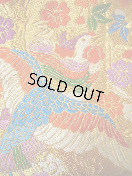 Photo10: G0805S Used Japanese Kimono   Vermilion UCHIKAKE Wedding by Silk. Folding fan  (Grade A) (10)