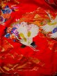 Photo11: G0805V Used Japanese Kimono  Bright Red UCHIKAKE Wedding by Silk. Crane  (Grade A) (11)