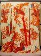 Photo2: G0805Z Used Japanese Kimono   Vermilion UCHIKAKE Wedding by Silk. Crane, YUZEN, The bottom is covered. (Grade B) (2)