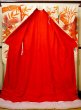 Photo4: G0805Z Used Japanese Kimono   Vermilion UCHIKAKE Wedding by Silk. Crane, YUZEN, The bottom is covered. (Grade B) (4)