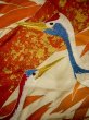 Photo13: G0805Z Used Japanese Kimono   Vermilion UCHIKAKE Wedding by Silk. Crane, YUZEN, The bottom is covered. (Grade B) (13)