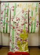 Photo3: G0826B Used Japanese Kimono  Smoky Off White UCHIKAKE Wedding by Silk. UME plum bloom  (Grade C) (3)