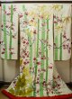 Photo5: G0826B Used Japanese Kimono  Smoky Off White UCHIKAKE Wedding by Silk. UME plum bloom  (Grade C) (5)