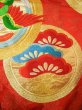Photo10: G0826E Used Japanese Kimono  Dark Vermilion UCHIKAKE Wedding by Silk. Circle, Bottom is partely covered,  (Grade B) (10)