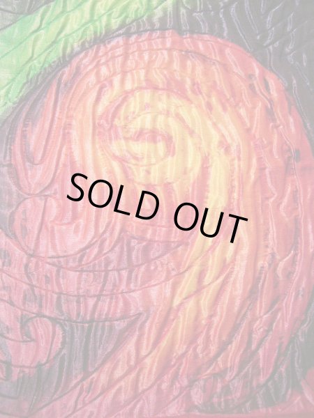 Photo3: G1216N Used Japanese  Shiny Red FUKURO OBI sash , Reversible  (Grade A) (3)