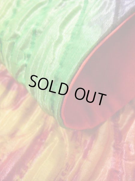 Photo12: G1216N Used Japanese  Shiny Red FUKURO OBI sash , Reversible  (Grade A) (12)