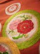 Photo8: H0901T Vintage Japanese Kimono  Smoky Orange NAGOYA OBI sash Chrysanthemum Silk. (Grade C) (8)