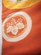 Photo14: H0901T Vintage Japanese Kimono  Smoky Orange NAGOYA OBI sash Chrysanthemum Silk. (Grade C) (14)