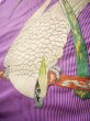 Photo6: H0901U Vintage Japanese Kimono Shiny Light Purple NAGOYA OBI sash Parrot Silk. (Grade D) (6)
