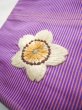 Photo7: H0901U Vintage Japanese Kimono Shiny Light Purple NAGOYA OBI sash Parrot Silk. (Grade D) (7)