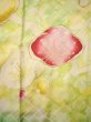 Photo8: H1025D Used Japanese Kimono  Light Yellow FURISODE long-sleeved / Silk. UME plum bloom  (Grade C) (8)