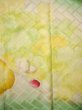 Photo11: H1025D Used Japanese Kimono  Light Yellow FURISODE long-sleeved / Silk. UME plum bloom  (Grade C) (11)