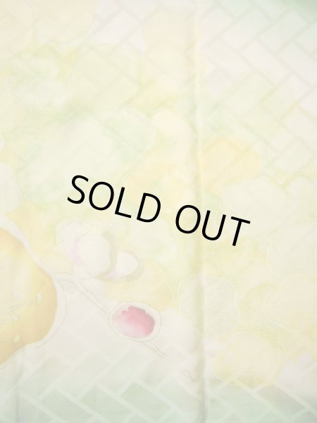 Photo11: H1025D Used Japanese Kimono  Light Yellow FURISODE long-sleeved / Silk. UME plum bloom  (Grade C) (11)