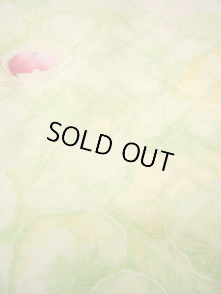 Photo15: H1025D Used Japanese Kimono  Light Yellow FURISODE long-sleeved / Silk. UME plum bloom  (Grade C) (15)
