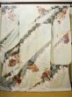 Photo1: Mint H1025K Used Japanese Kimono Pale Bluish Gray FURISODE long-sleeved / Silk. SAKURA cherry blossom  (Grade A) (1)