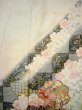 Photo5: Mint H1025K Used Japanese Kimono Pale Bluish Gray FURISODE long-sleeved / Silk. SAKURA cherry blossom  (Grade A) (5)