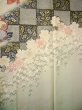 Photo12: Mint H1025K Used Japanese Kimono Pale Bluish Gray FURISODE long-sleeved / Silk. SAKURA cherry blossom  (Grade A) (12)