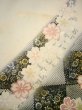 Photo13: Mint H1025K Used Japanese Kimono Pale Bluish Gray FURISODE long-sleeved / Silk. SAKURA cherry blossom  (Grade A) (13)