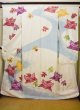 Photo1: Mint H1025M Used Japanese Kimono  Shiny Off White FURISODE long-sleeved / Silk. Cattleya  (Grade A) (1)