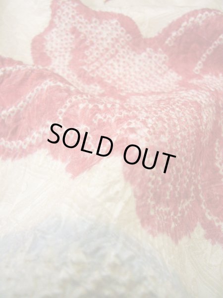 Photo18: Mint H1025M Used Japanese Kimono  Shiny Off White FURISODE long-sleeved / Silk. Cattleya  (Grade A) (18)