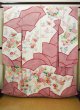 Photo2: H1025N Used Japanese Kimono  Shiny Off White FURISODE long-sleeved / Silk. Peony  (Grade B) (2)