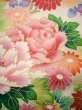 Photo18: H1025N Used Japanese Kimono  Shiny Off White FURISODE long-sleeved / Silk. Peony  (Grade B) (18)