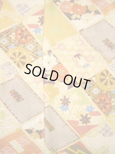 Photo5: H1025P Used Japanese Kimono   Off White FURISODE long-sleeved / Silk. Books  (Grade A) (5)