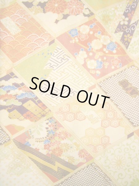 Photo7: H1025P Used Japanese Kimono   Off White FURISODE long-sleeved / Silk. Books  (Grade A) (7)