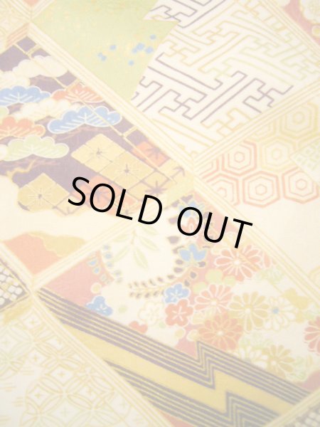 Photo10: H1025P Used Japanese Kimono   Off White FURISODE long-sleeved / Silk. Books  (Grade A) (10)