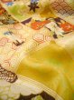 Photo18: H1025P Used Japanese Kimono   Off White FURISODE long-sleeved / Silk. Books  (Grade A) (18)