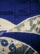 Photo9: I0107L Used Japanese Kimono   Blue FURISODE long-sleeved / Silk. Flower  (Grade A) (9)