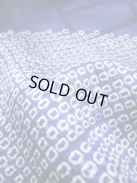 Photo10: I0107L Used Japanese Kimono   Blue FURISODE long-sleeved / Silk. Flower  (Grade A) (10)