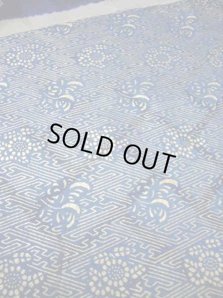 Photo11: I0107L Used Japanese Kimono   Blue FURISODE long-sleeved / Silk. Flower  (Grade A) (11)