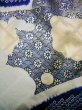 Photo12: I0107L Used Japanese Kimono   Blue FURISODE long-sleeved / Silk. Flower  (Grade A) (12)