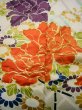 Photo13: I0107L Used Japanese Kimono   Blue FURISODE long-sleeved / Silk. Flower  (Grade A) (13)